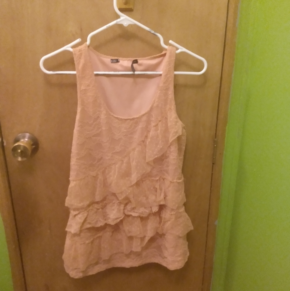 Lace Shirt With Ruffles by Maurices Medium